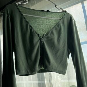 SHEIN Mint Green Long Sleeve Zipup